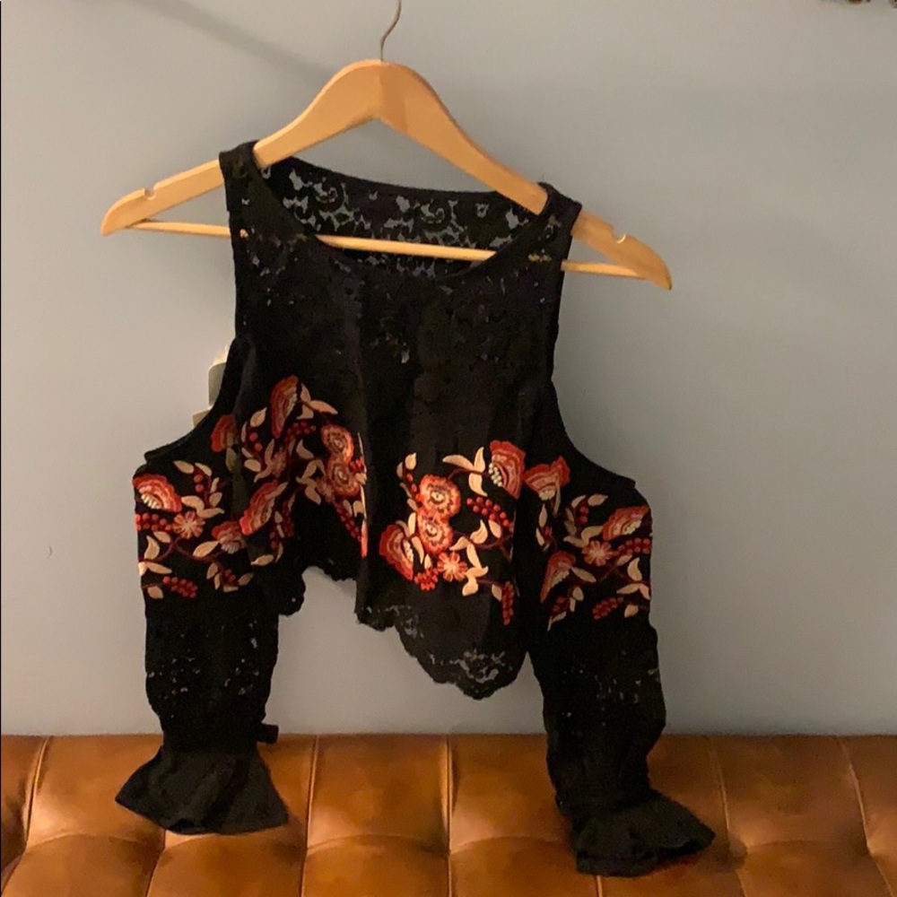 Floral and Lace Crop Top